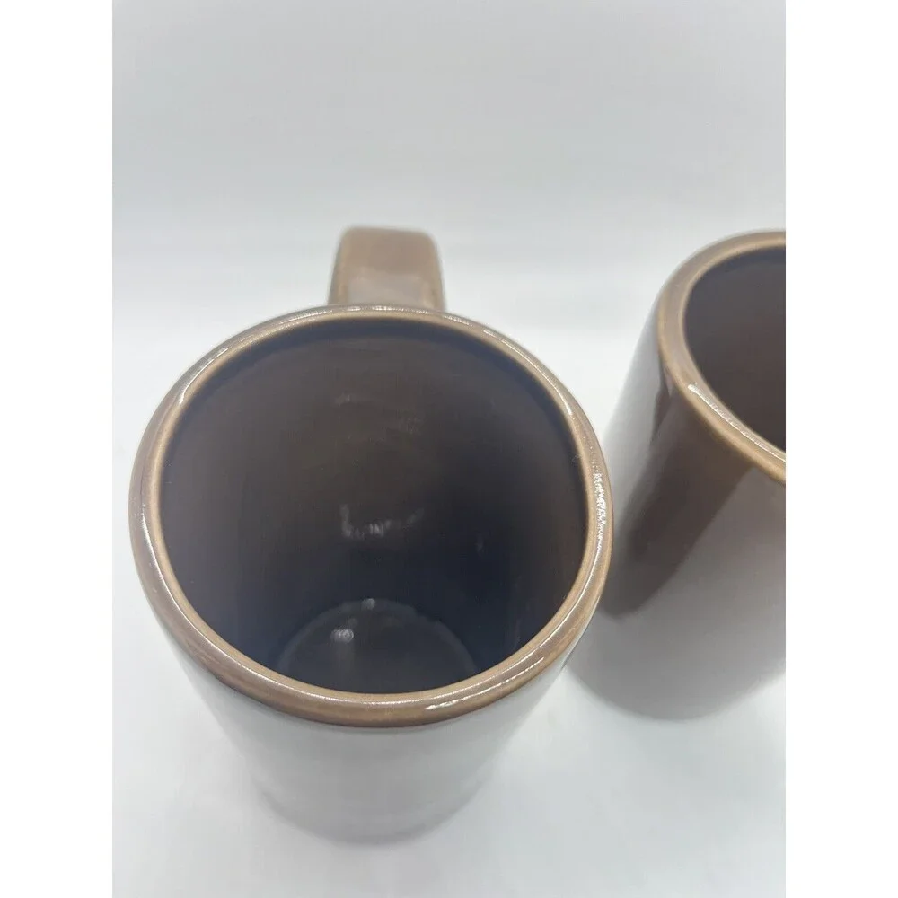 Pottery Barn Studio Mugs by Barbara Eigen Tall Coffee Mugs Set of 2 Brown